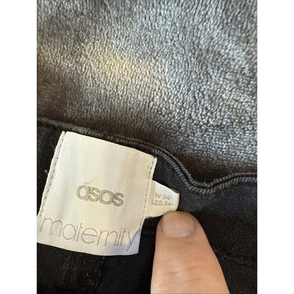 ASOS Women Black Jegging Pants 34wx34L Size 16 Maternity Stretch - Picture 6 of 9